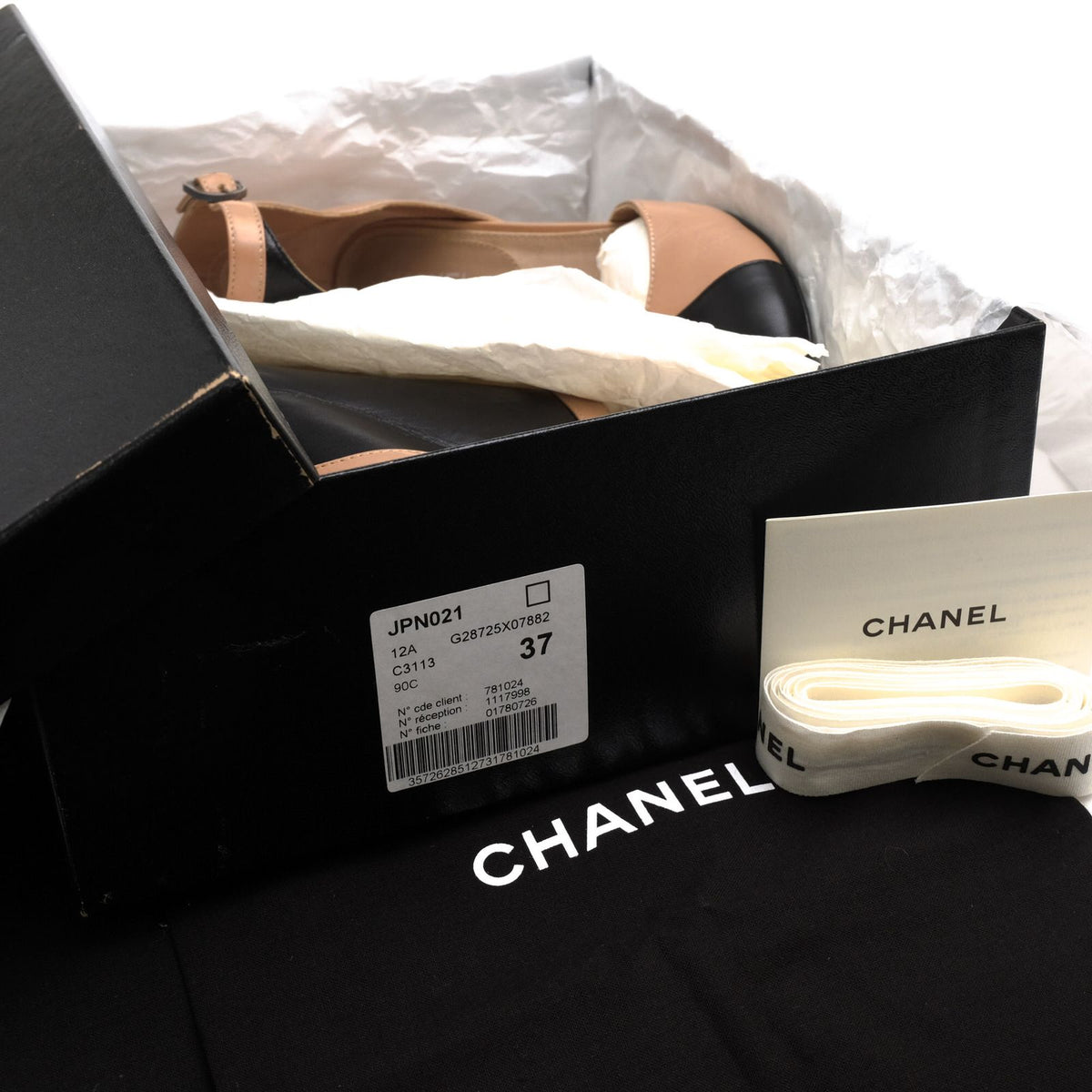 Chanel Booties Short Boots Shoes Leather Beige Ankle Strap Bicolor High Heels — view 8