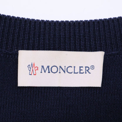 Moncler Cardigan Tricot Knit Down Contrast Collarless Jacket — view 4