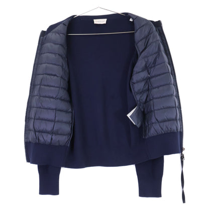 Moncler Cardigan Tricot Knit Down Contrast Collarless Jacket — view 3