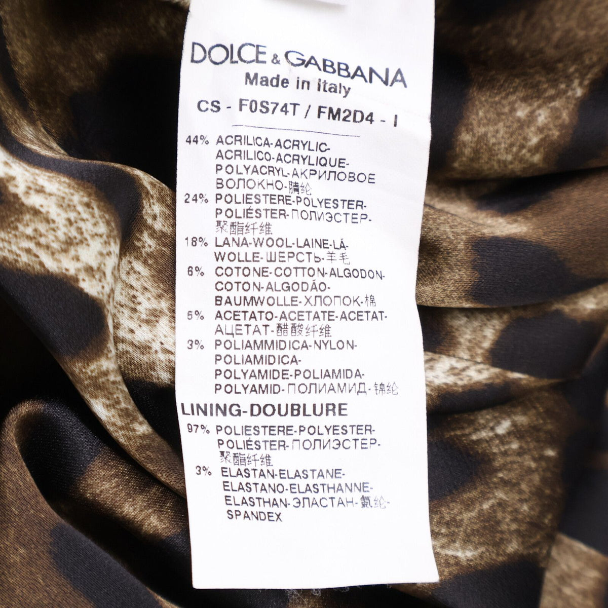 Dolce & Gabbana Lining Leopard Print Tweed Long 42 — view 6