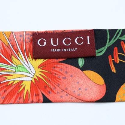 Gucci Flower Print Silk Twill Ribbon Scarf — view 4