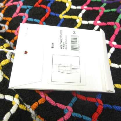 Chanel Tweed Skirt CC Logo Coco Buttons Gold Black Pink Gray Blue Multicolor 34 — view 6