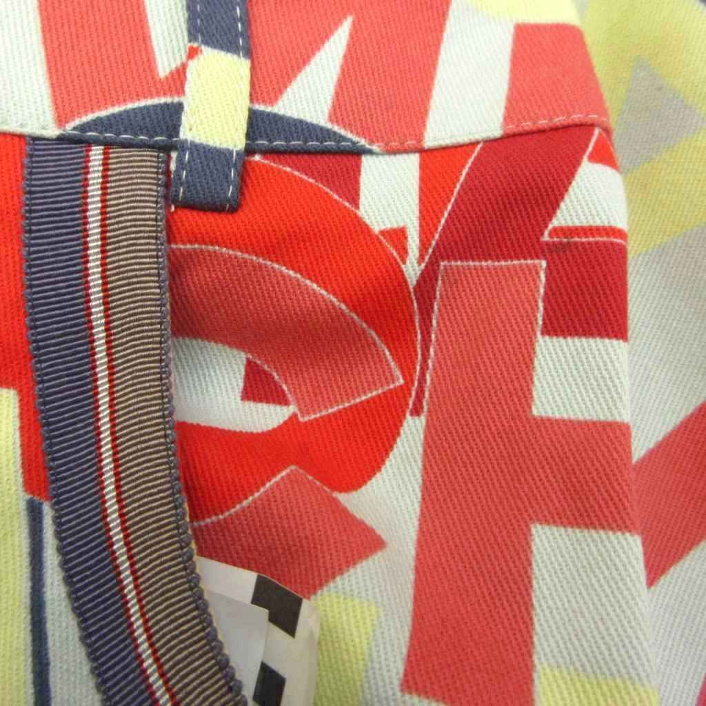 Chanel 00A Flare Pants Stretch Logo Print Multi CC Red Gray Navy Multicolor 42 — view 4