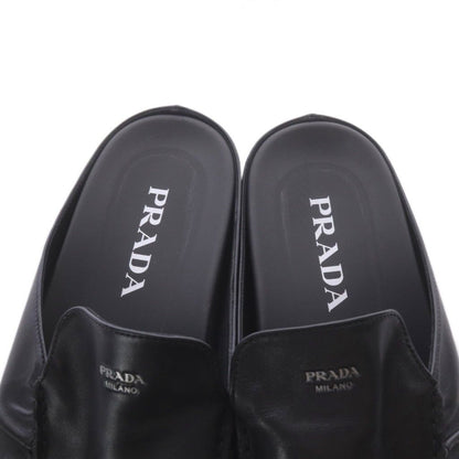 Prada Mules Slip-on Gathered Leather Black AD 7 — view 7
