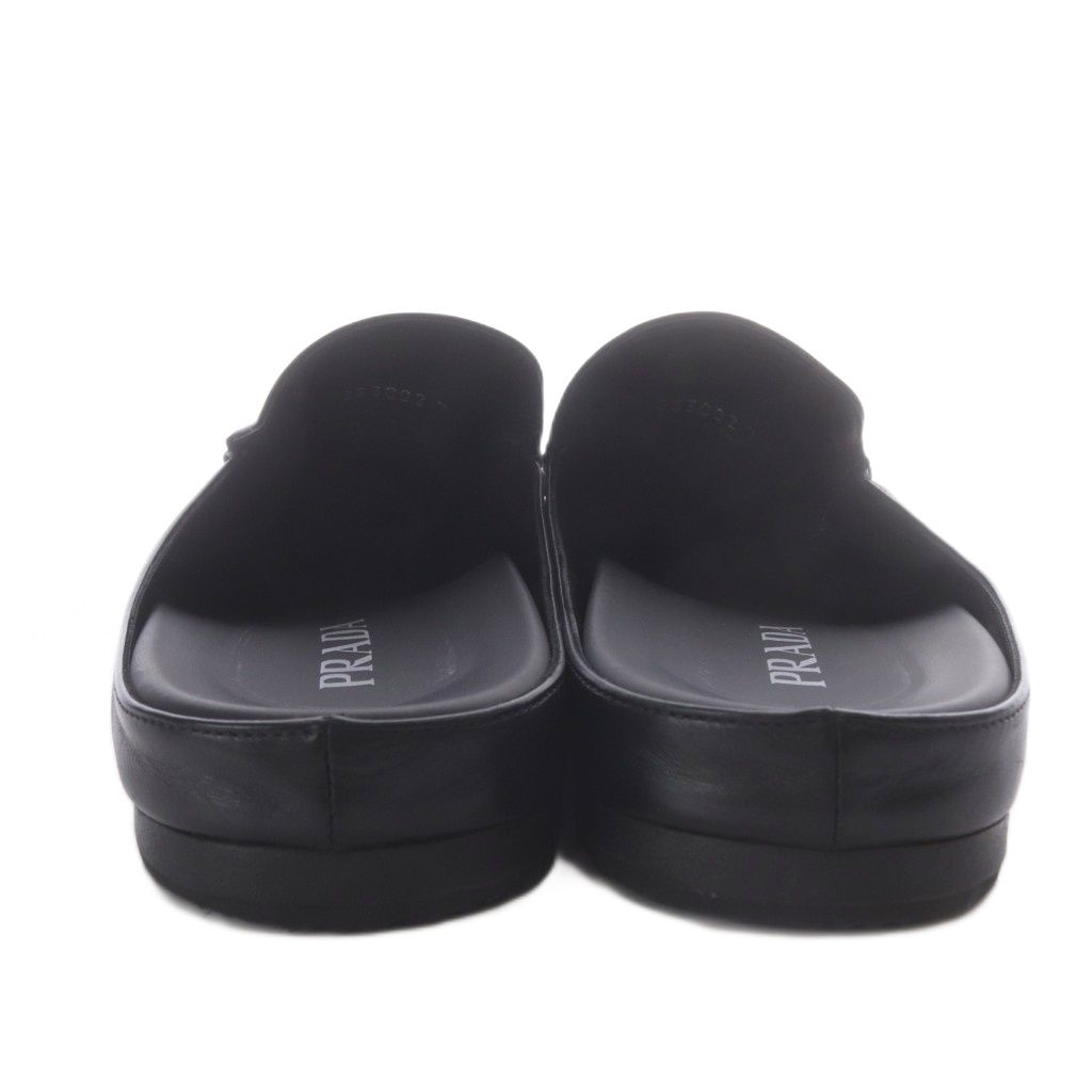 Prada Mules Slip-on Gathered Leather Black AD 7 — view 3