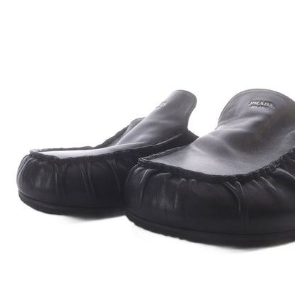Prada Mules Slip-on Gathered Leather Black AD 7 — view 5