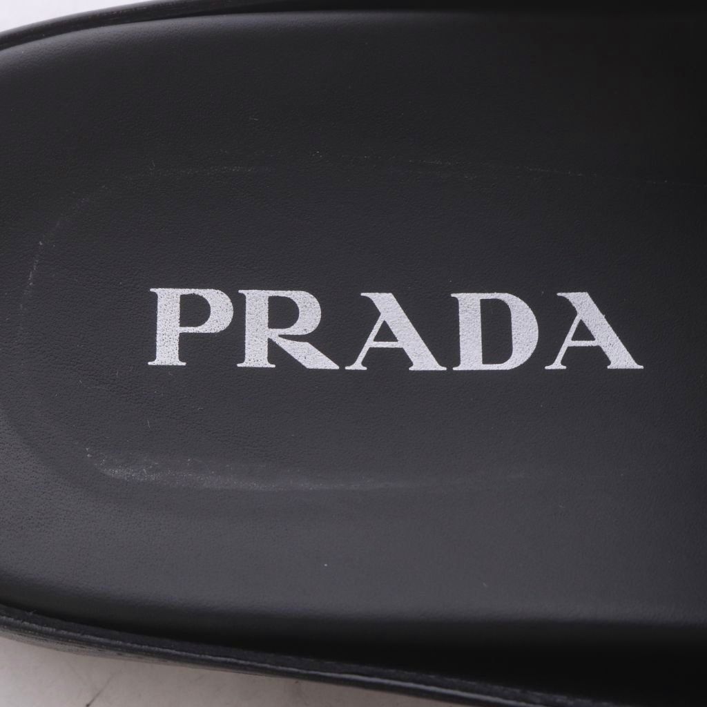 Prada Mules Slip-on Gathered Leather Black AD 7 — view 6