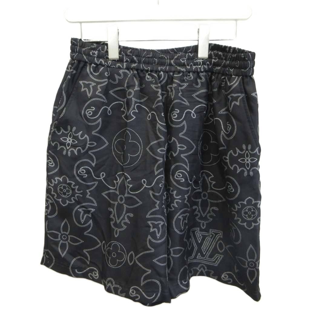 Louis Vuitton Shorts Silk 100% LV Arabesque Motif All Over Print Drawstring 50
