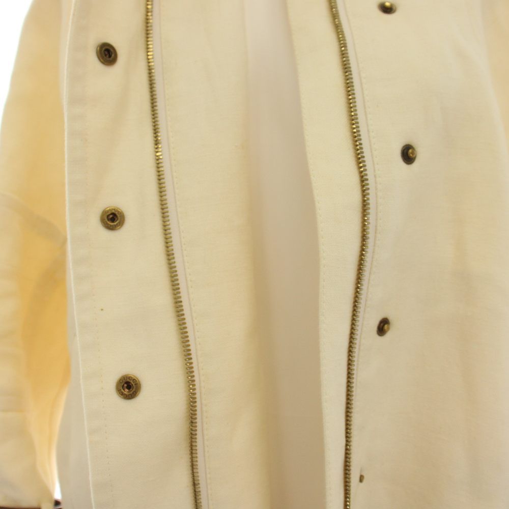 Gucci Stand Collar Jacket Hemp Linen Belt Design Ivory 36 — view 6