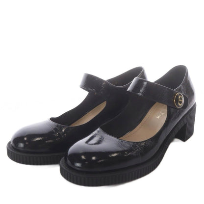 Dior D-doll Pumps Mary Jane Chunky Heel Strap Patent Leather Black