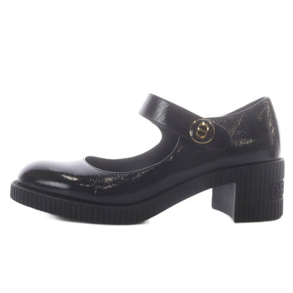 Dior D-doll Pumps Mary Jane Chunky Heel Strap Patent Leather Black — view 2