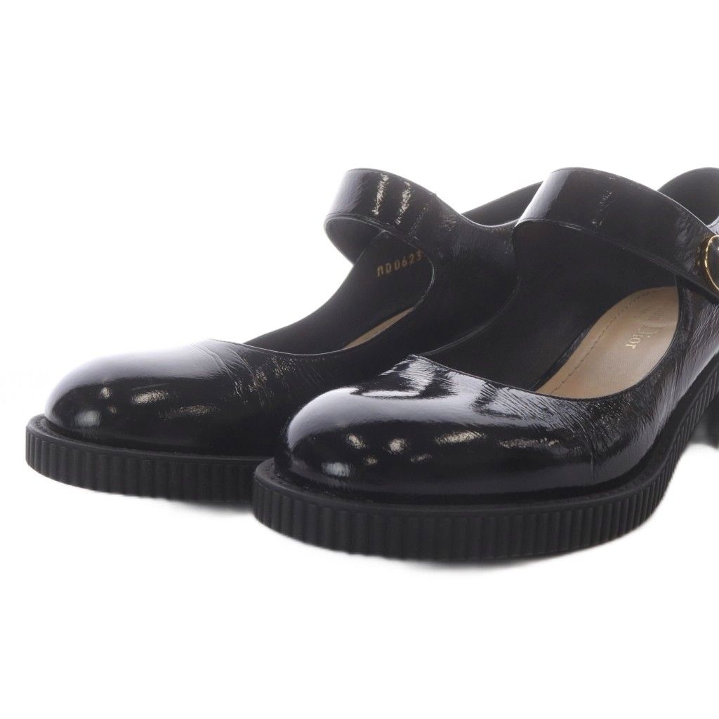 Dior D-doll Pumps Mary Jane Chunky Heel Strap Patent Leather Black — view 5