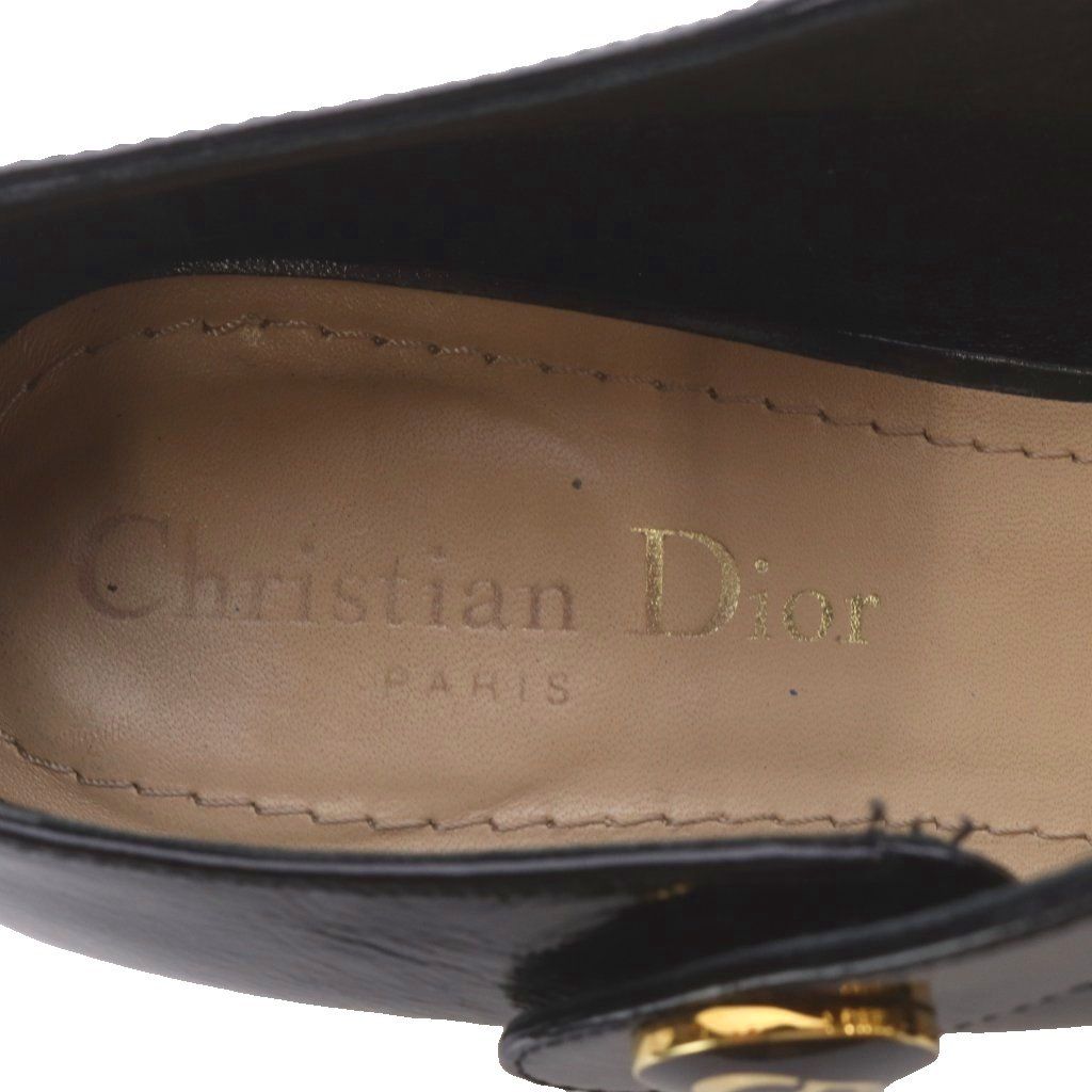 Dior D-doll Pumps Mary Jane Chunky Heel Strap Patent Leather Black — view 6