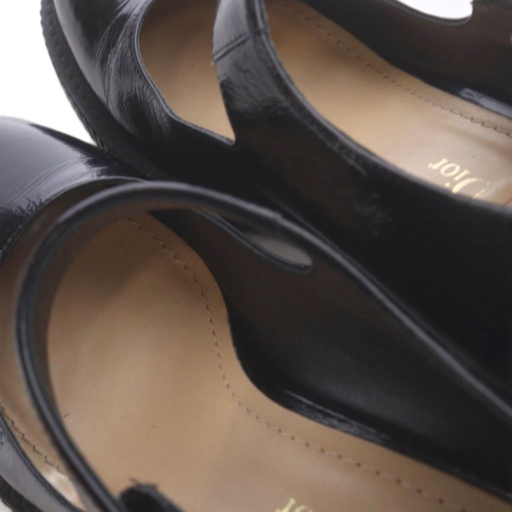 Dior D-doll Pumps Mary Jane Chunky Heel Strap Patent Leather Black — view 8