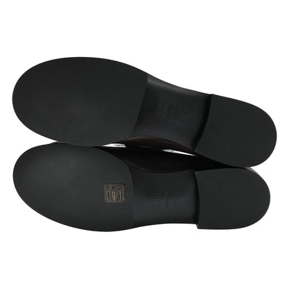 Miu Miu Leather Strap Loafers Brown — view 5
