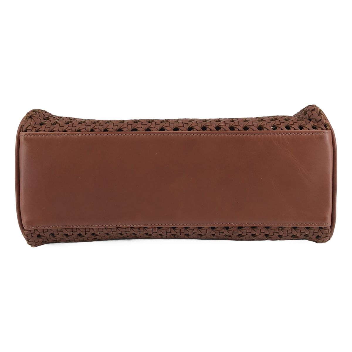 Miu Miu Bow Weave Leather Handbag Brown — view 5