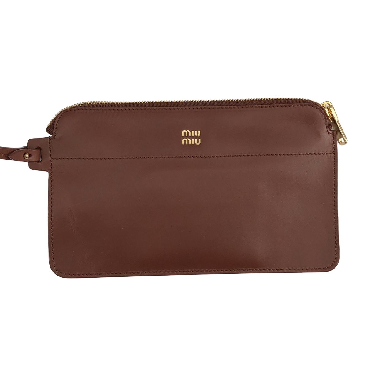 Miu Miu Bow Weave Leather Handbag Brown — view 8