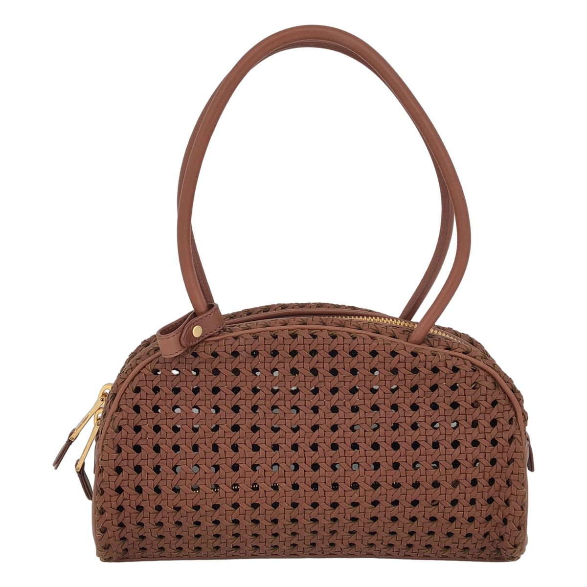 Miu Miu Bow Weave Leather Handbag Brown — view 2