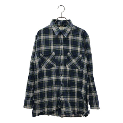 Saint Laurent Paris Hedi Slimane Era Cotton Checked Shirt Green Navy M