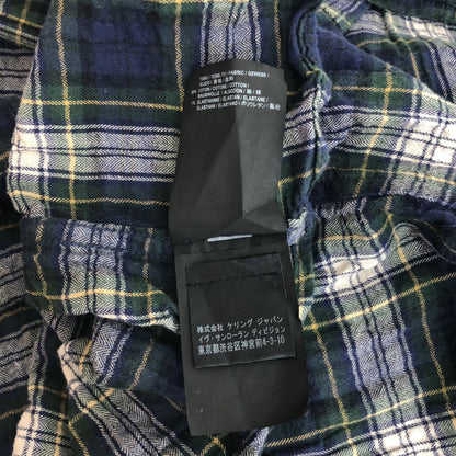 Saint Laurent Paris Hedi Slimane Era Cotton Checked Shirt Green Navy M — view 7