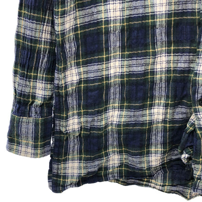 Saint Laurent Paris Hedi Slimane Era Cotton Checked Shirt Green Navy M — view 3