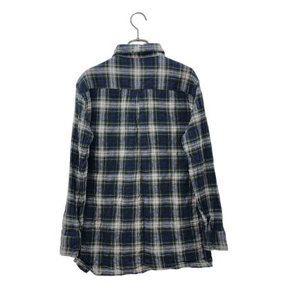 Saint Laurent Paris Hedi Slimane Era Cotton Checked Shirt Green Navy M — view 4