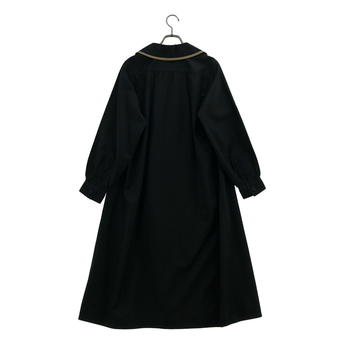 Saint Laurent Vintage Cotton Piping Overcoat Black — view 4
