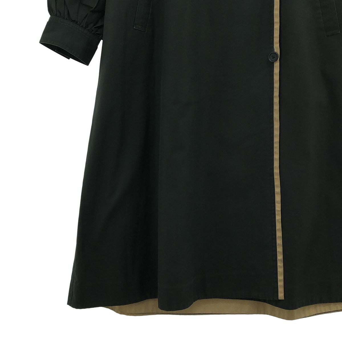 Saint Laurent Vintage Cotton Piping Overcoat Black — view 3