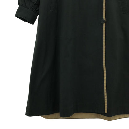 Saint Laurent Vintage Cotton Piping Overcoat Black — view 3