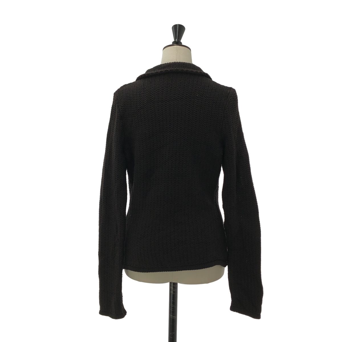 Loro Piana Cotton Knit Cardigan Jacket Black 40 — view 4