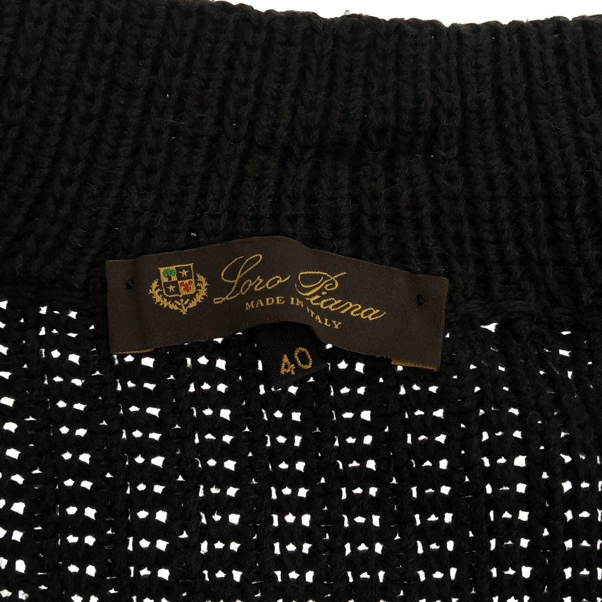 Loro Piana Cotton Knit Cardigan Jacket Black 40 — view 5