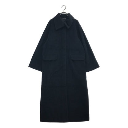 Max Mara Wool Cashmere Soutien Collar Long Coat Black 40