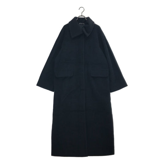 Max Mara Wool Cashmere Soutien Collar Long Coat Black 40