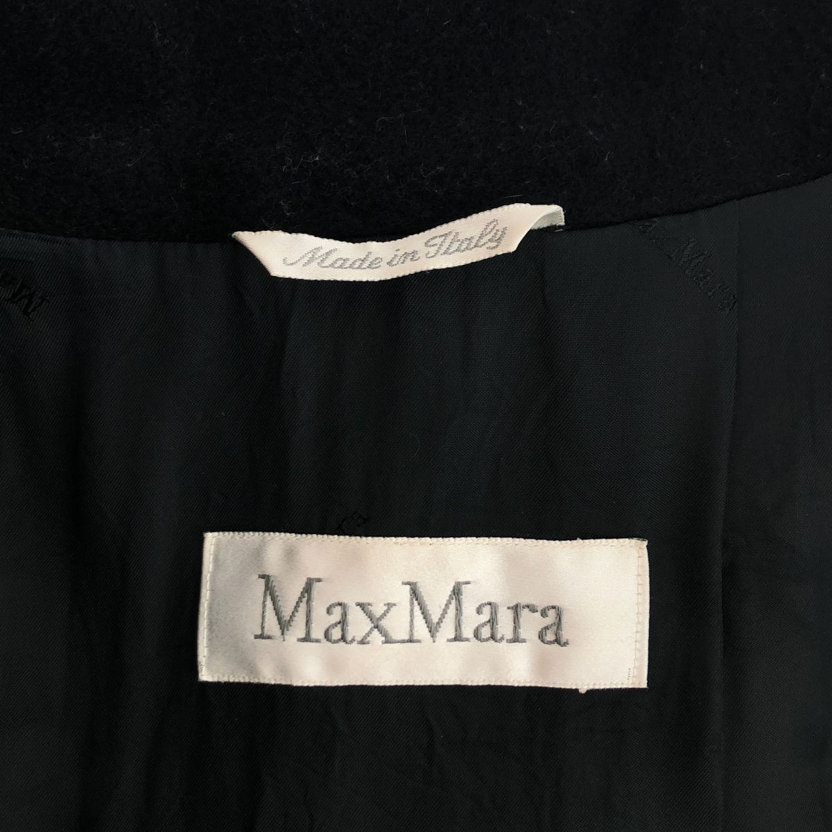 Max Mara Wool Cashmere Soutien Collar Long Coat Black 40 — view 6