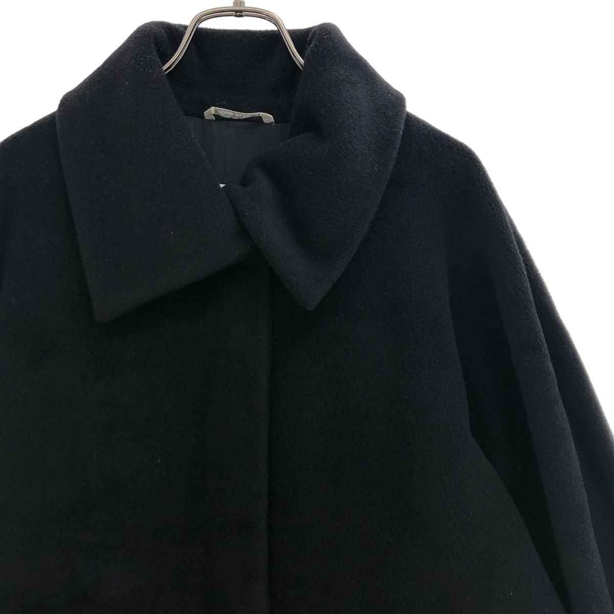 Max Mara Wool Cashmere Soutien Collar Long Coat Black 40 — view 2