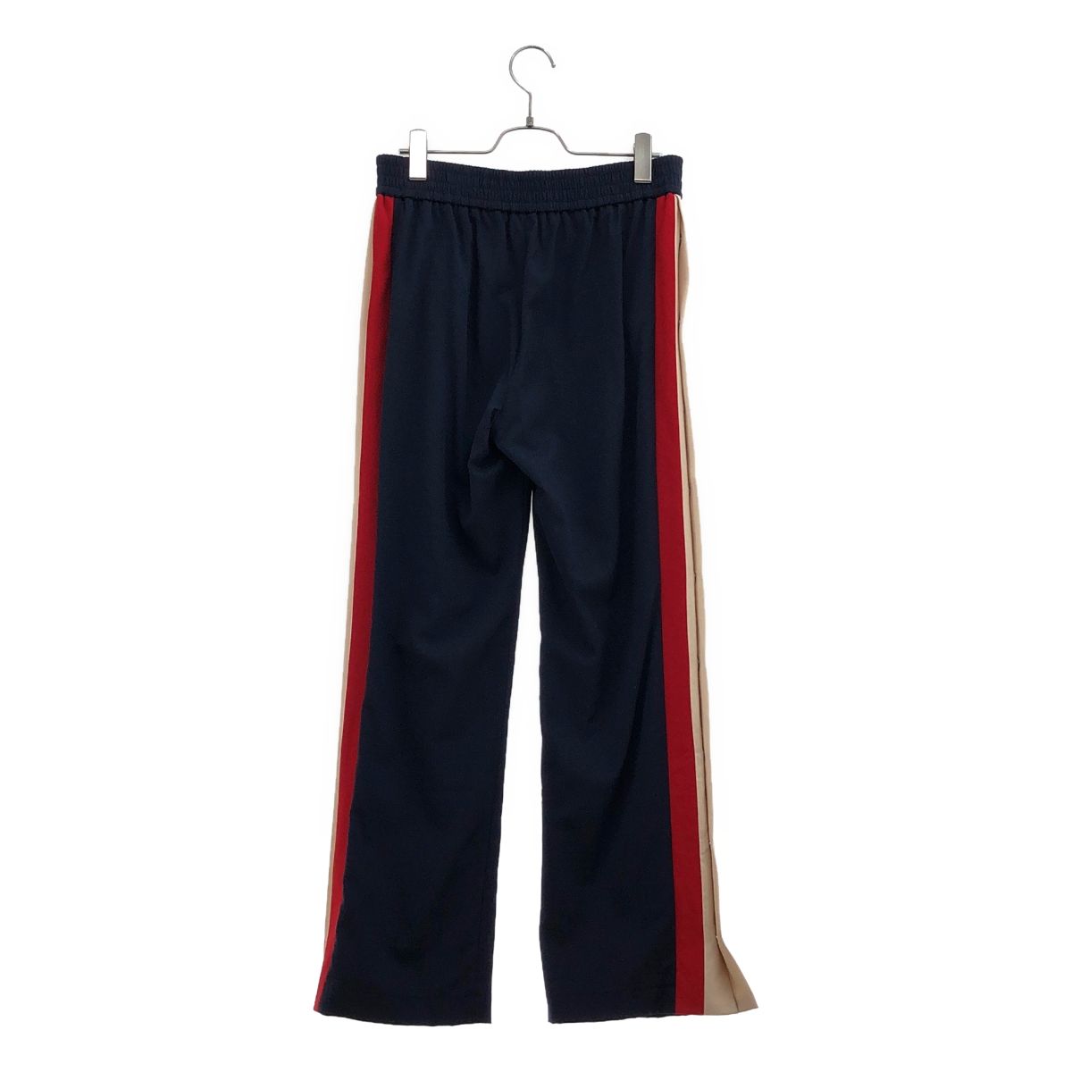 Gucci Wool Silk Sherry Line Side Button Wide Easy Pants Navy 42 — view 5