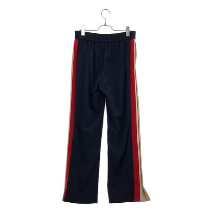 Gucci Wool Silk Sherry Line Side Button Wide Easy Pants Navy 42 — view 5