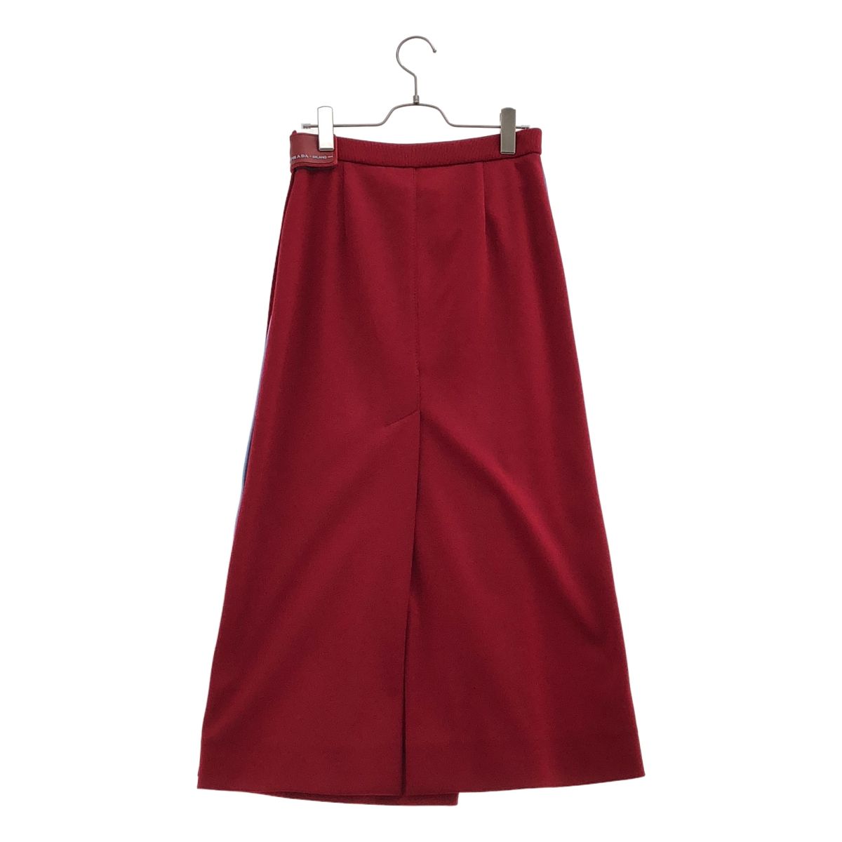 Prada Sport Rubber Patch Side Line Jersey Wrap Skirt Red 42 — view 4