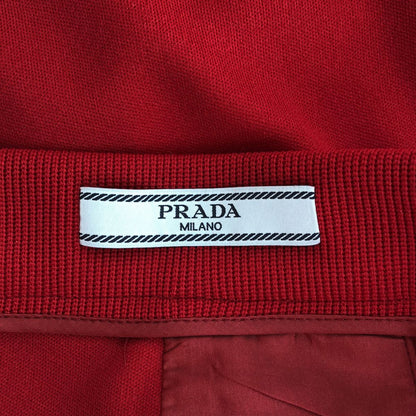 Prada Sport Rubber Patch Side Line Jersey Wrap Skirt Red 42 — view 5