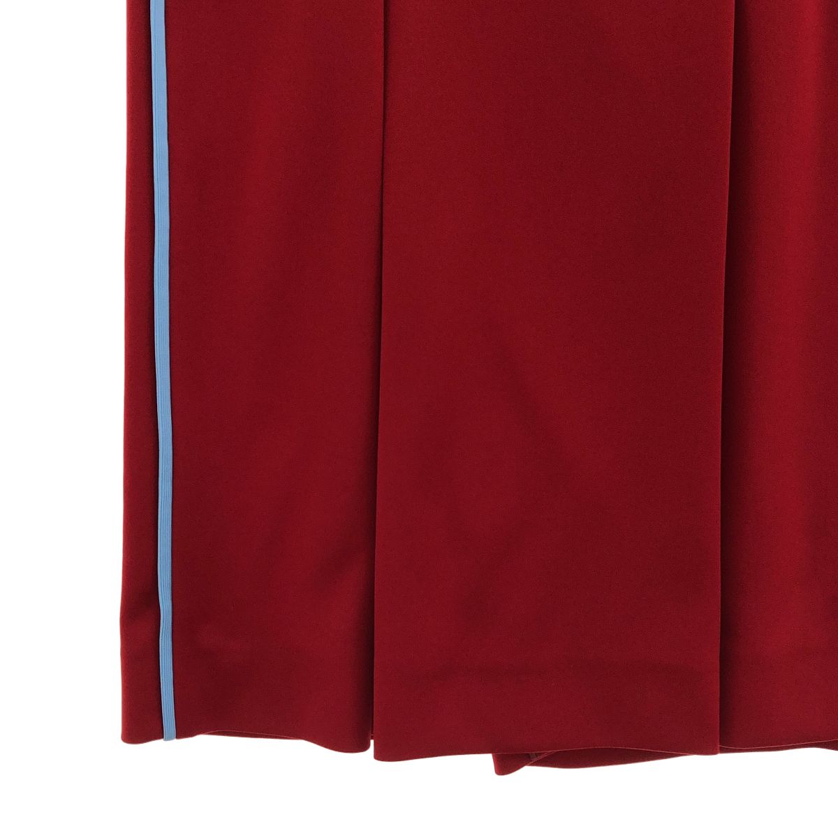 Prada Sport Rubber Patch Side Line Jersey Wrap Skirt Red 42 — view 3
