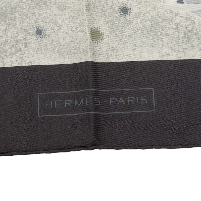 Hermes Carre 90 la Voie Lactee Milky Way Scarf Gray Multicolor Silk — view 3