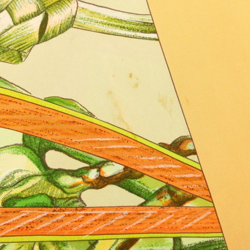 Hermes Carre 90 Jardin Creole's Paradise Scarf Orange Multicolor Silk — view 7