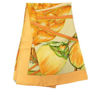 Hermes Carre 90 Jardin Creole's Paradise Scarf Orange Multicolor Silk — view 8