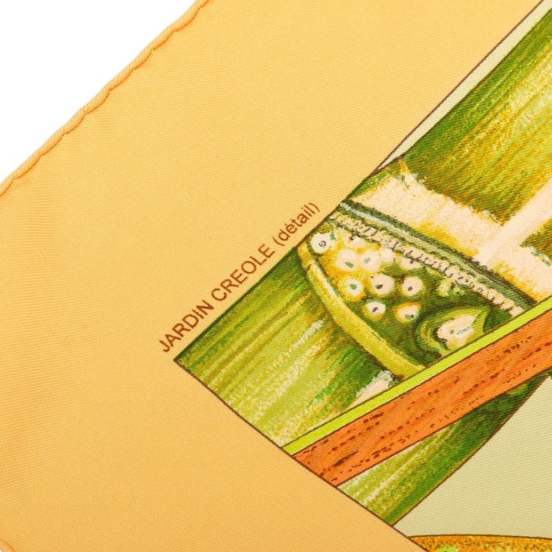 Hermes Carre 90 Jardin Creole's Paradise Scarf Orange Multicolor Silk — view 6