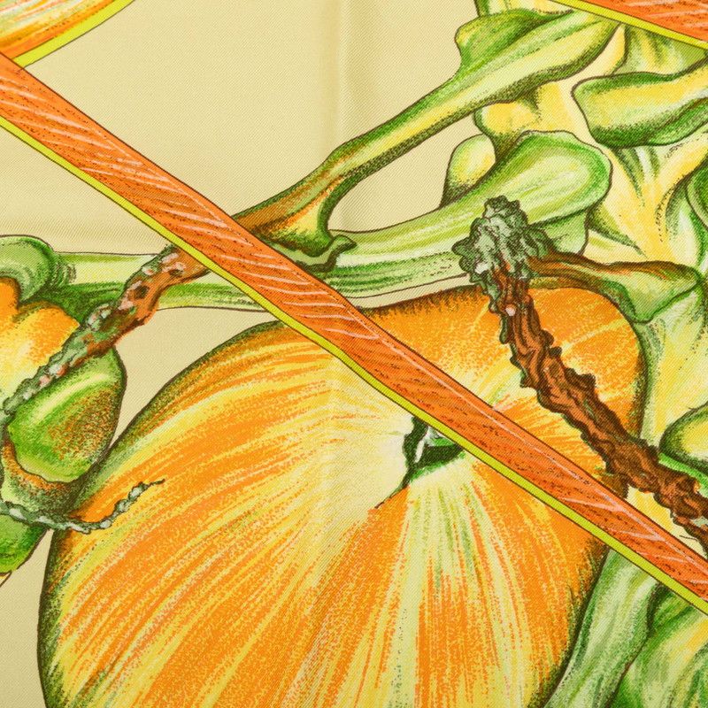 Hermes Carre 90 Jardin Creole's Paradise Scarf Orange Multicolor Silk — view 3