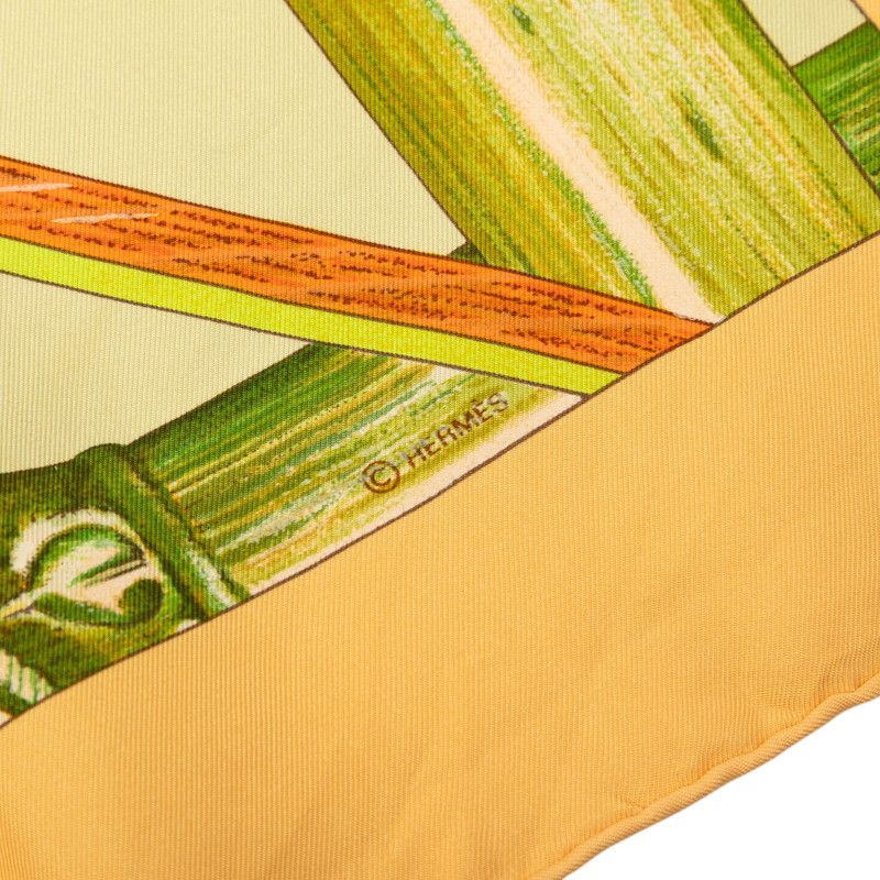 Hermes Carre 90 Jardin Creole's Paradise Scarf Orange Multicolor Silk — view 5