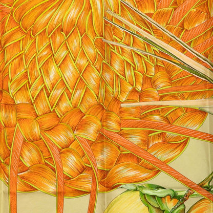 Hermes Carre 90 Jardin Creole's Paradise Scarf Orange Multicolor Silk — view 2