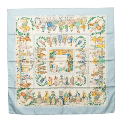 Hermes Carre 90 Costumes Civils Actuels Modern Citizen Scarf Multicolor Silk