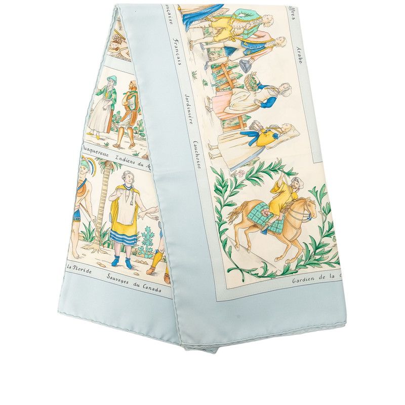 Hermes Carre 90 Costumes Civils Actuels Modern Citizen Scarf Multicolor Silk — view 8