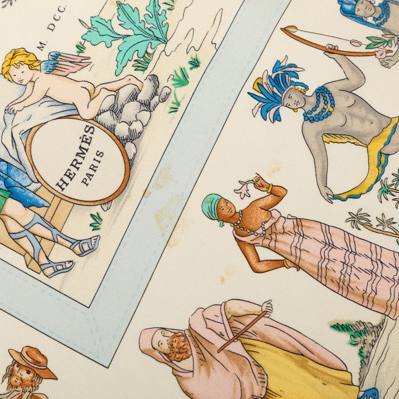 Hermes Carre 90 Costumes Civils Actuels Modern Citizen Scarf Multicolor Silk — view 5